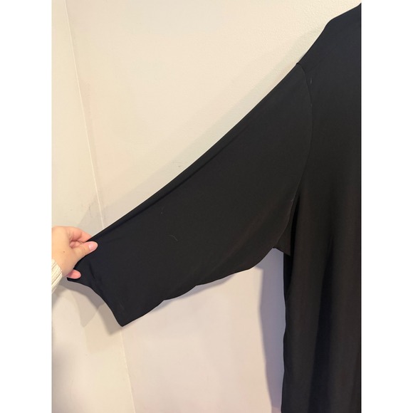 Susan Graver Tops - Susan‎ Graver Modern Essentials Black Liquid Knit Tunic Top 3XP 3X Petite 3/4
